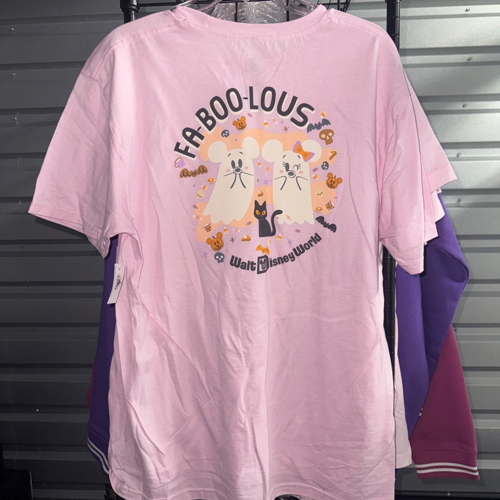 2025 Walt Disney World Halloween Mickey Minnie Ghost Fa-Boo-Lous Pink Shirt NWT