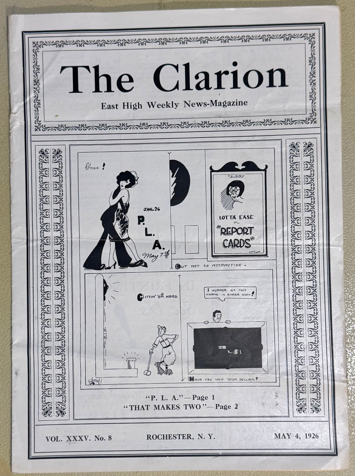 Antique - The Clarion Magazine May 1926, EAST HIGH SCHOOL, Rochester, NY