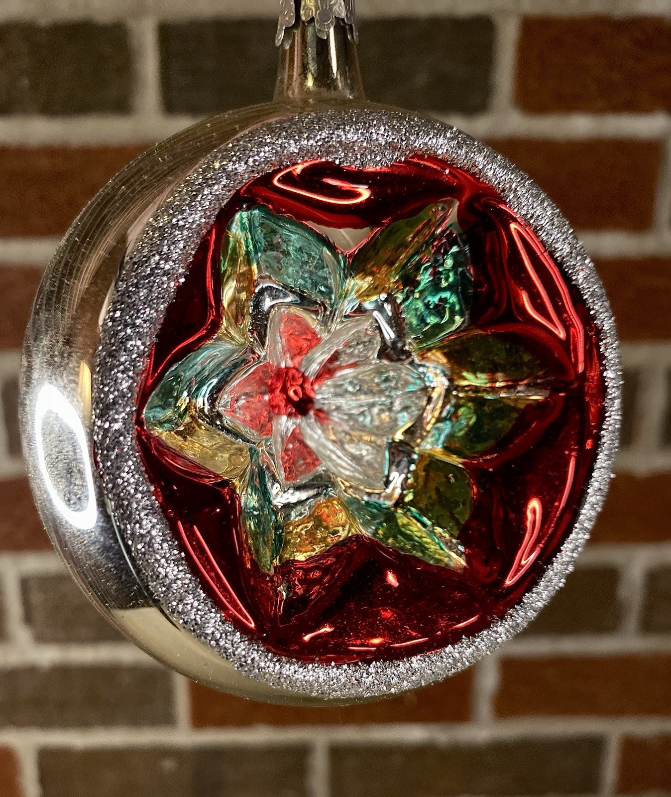 Vtg Large Mercury Glass Indented Reflector Star Ornament Made In Poland Silver Vtg Large Mercury Glass Indented Reflector Star Ornament Made In Poland Silver