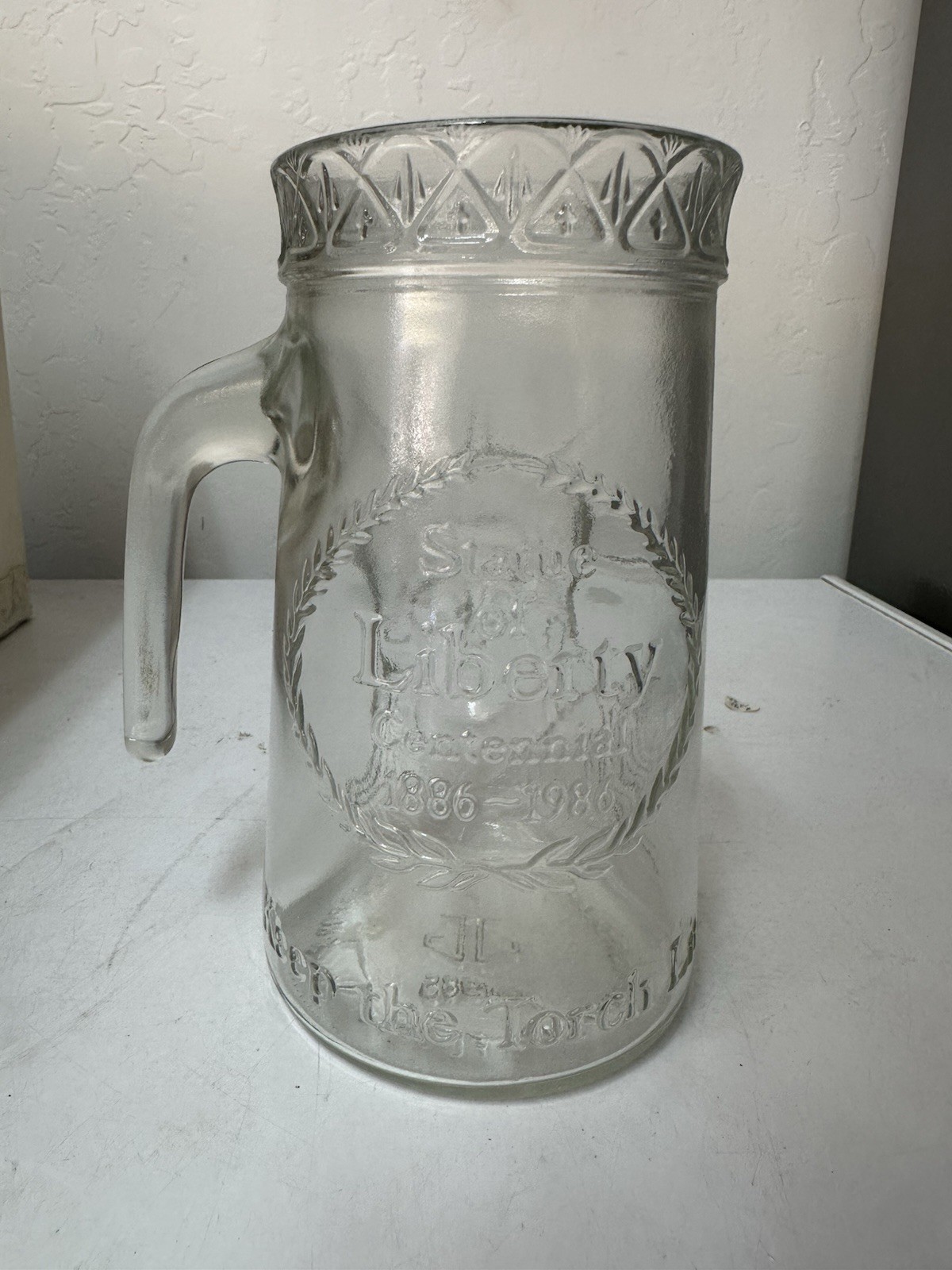 Anchor Hocking Statue of Liberty Centennial Clear Glass Mug Stein 1985 Set of 2 Anchor Hocking Statue of Liberty Centennial Clear Glass Mug Stein 1985 Set of 2