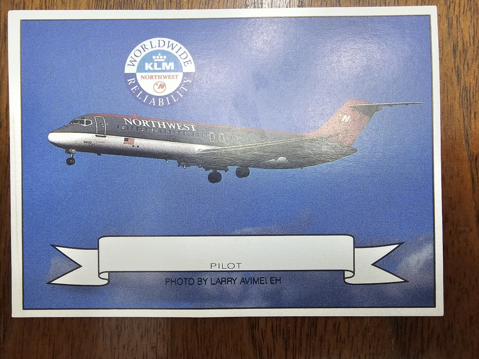Vtg 1992 Northwest Airlines KLM  McDonnell Douglas DC-9-30 Pilot Trading Card