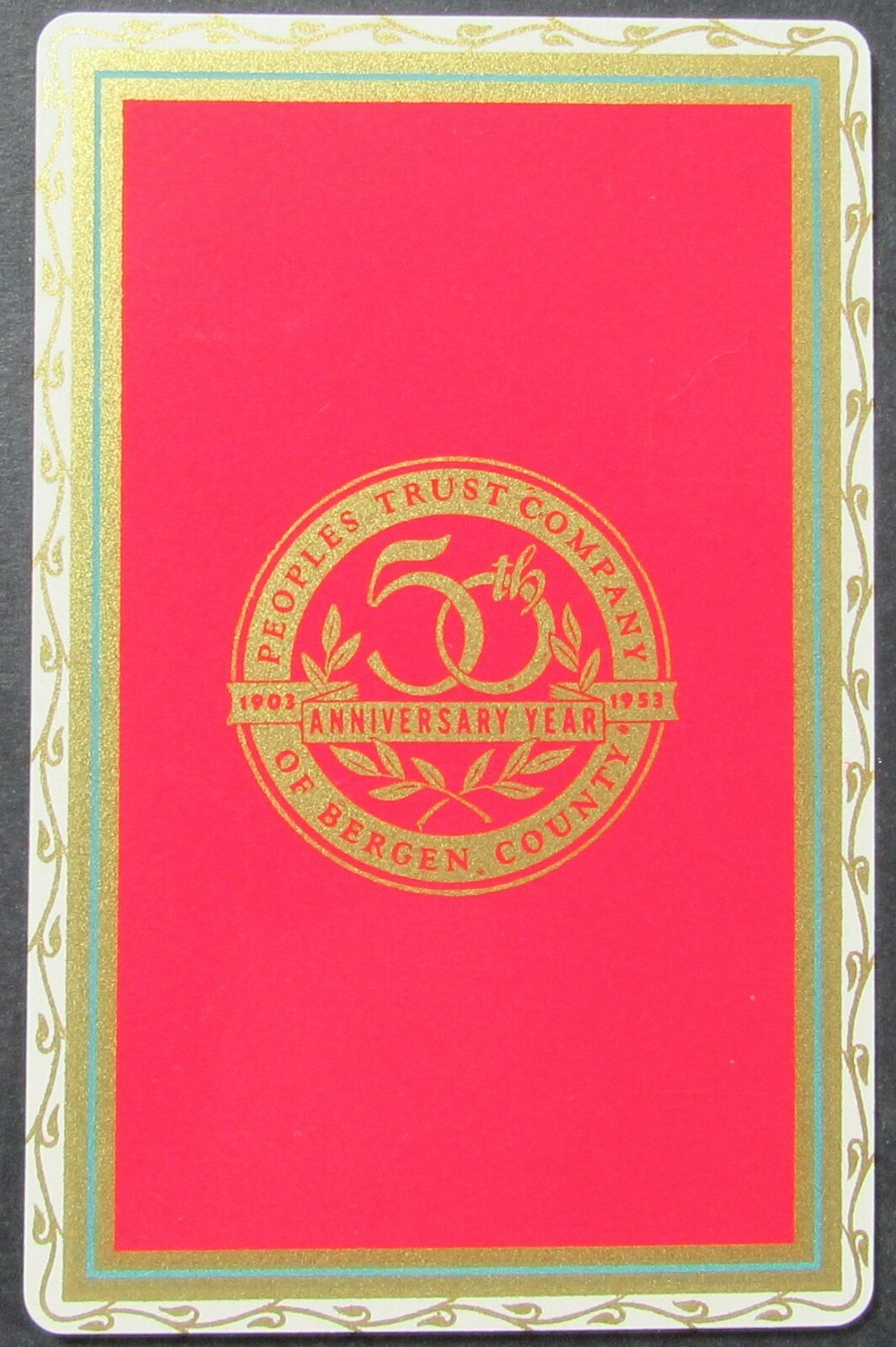 Peoples Trust Company of Bergen County NJ Single Swap Playing Card Joker 