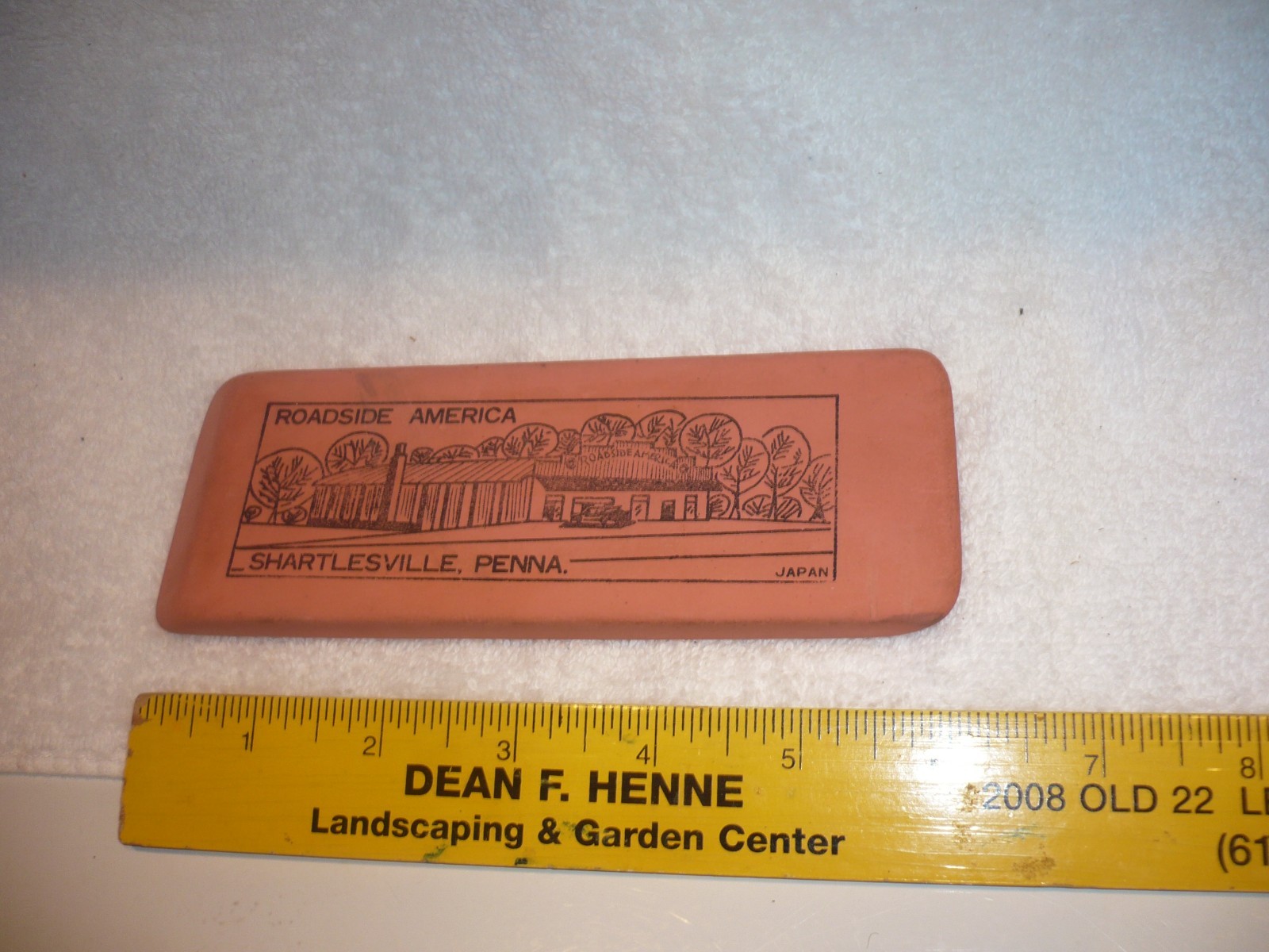 Vintage Roadside America Shartlesville, PA Attraction large pencil eraser