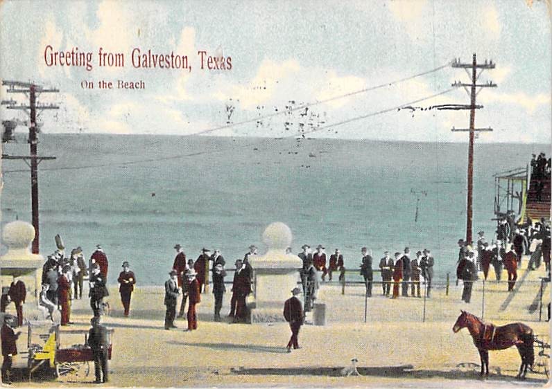 On The Beach, Galveston, Texas, Posted 1909 On The Beach, Galveston, Texas, Posted 1909