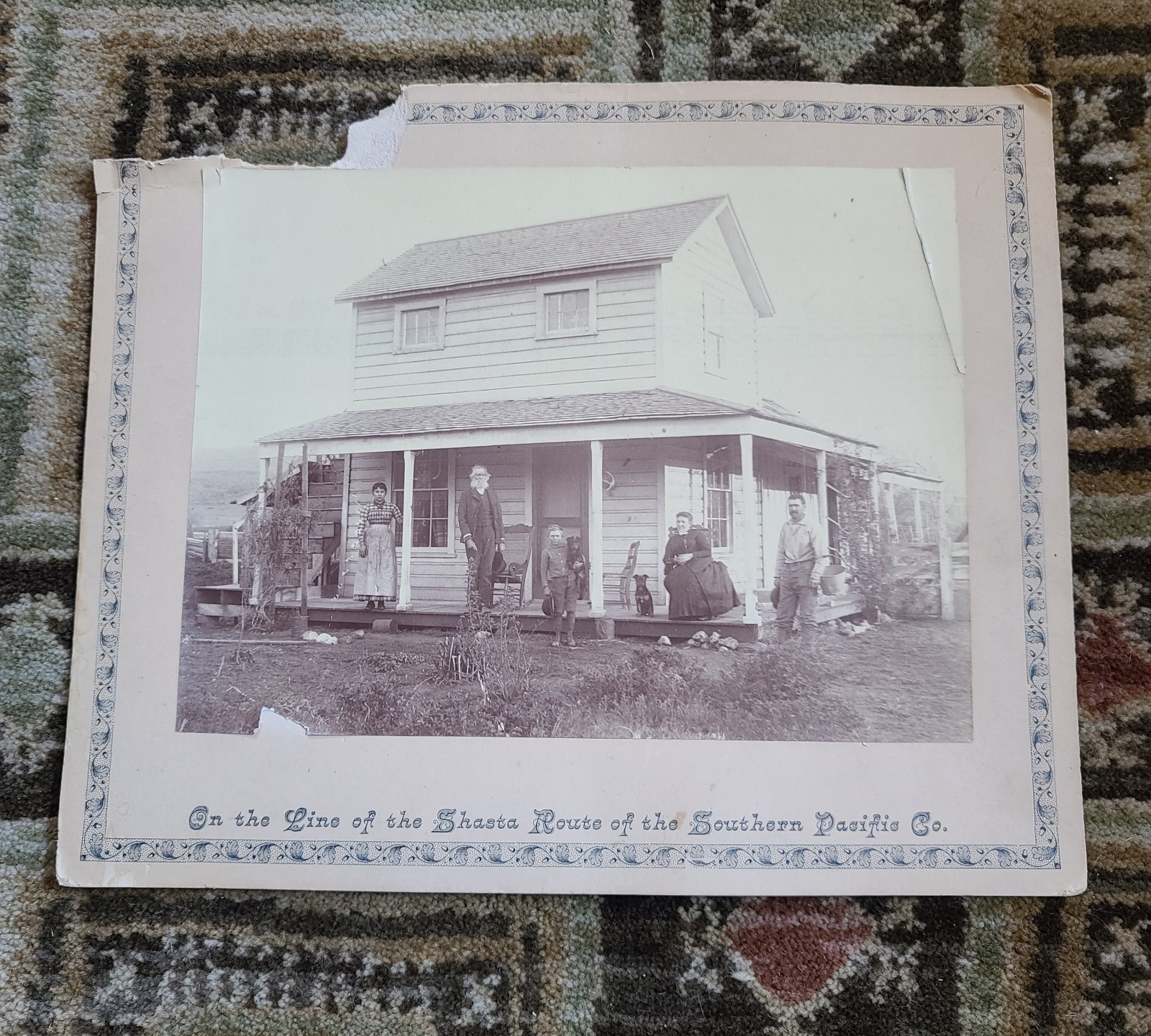 Antique Photograph California Family Portrait Shasta Southern Pacific Railway