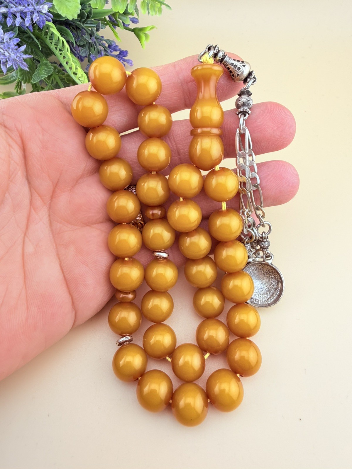 Vintage Afghani Misky 33-bead Islamic Rosary Tasbih N785 مسبحة مسباح مسكي افغاني Vintage Afghani Misky 33-bead Islamic Rosary Tasbih N785 مسبحة مسباح مسكي افغاني