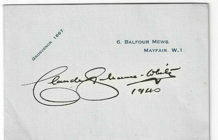 Claude Grahame-White Signed Stationery / Aviation Pioneer Autographed 1940