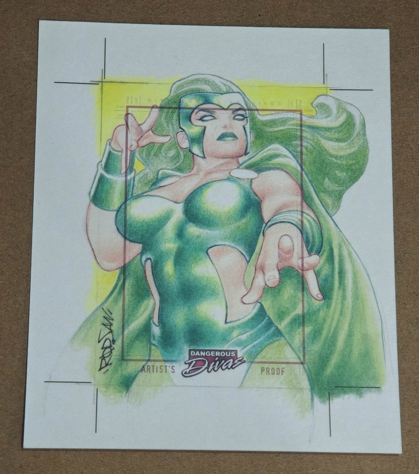 Marvel Dangerous Divas Uncut Polaris Sketch Rodrigo Martins