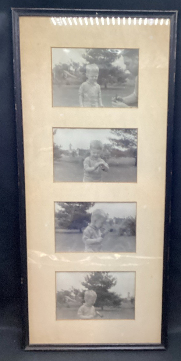 Vtg Photos, Little Boy Smokes a Pipe, series of 4 photos cir 1950, 8.25\