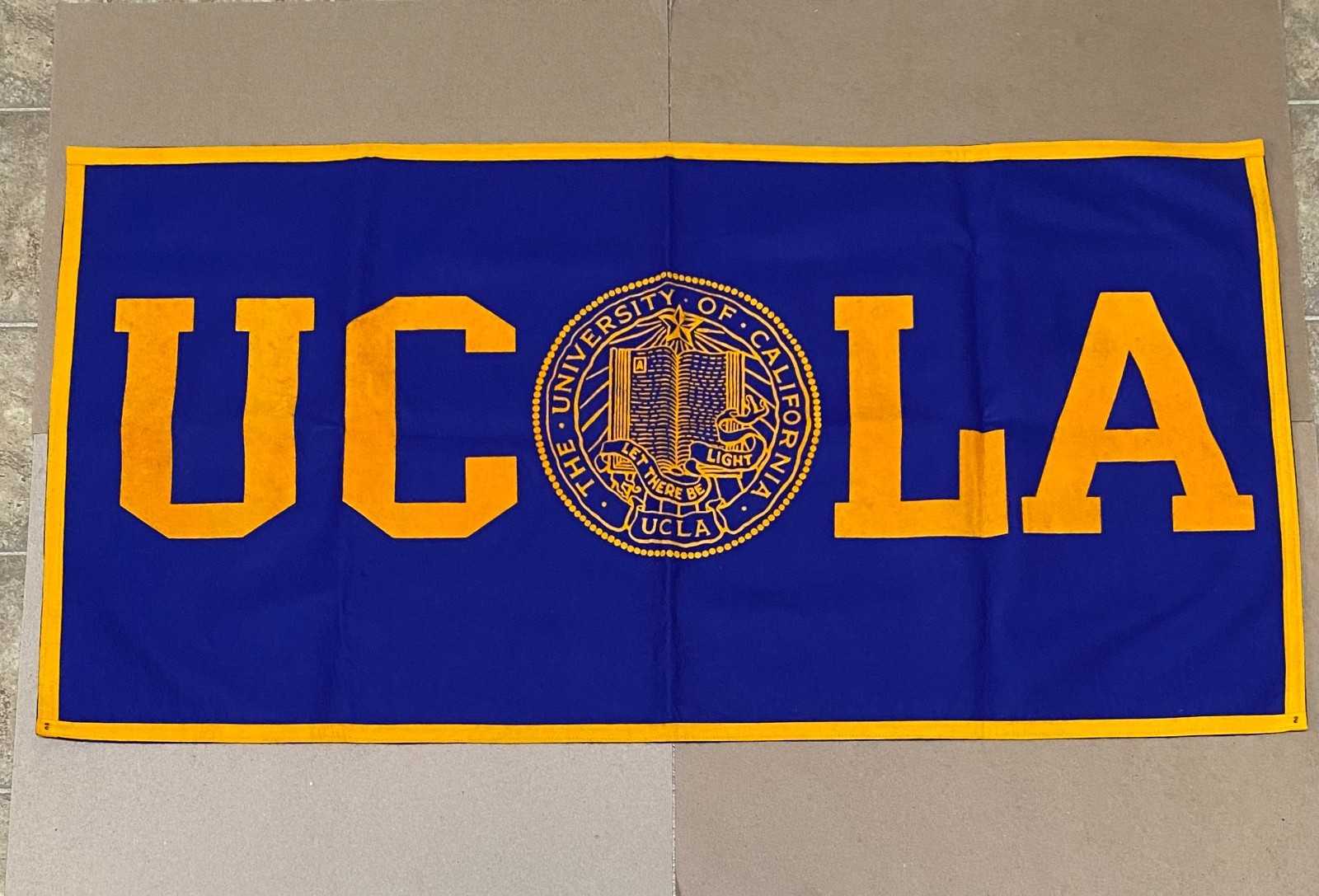 Vintage UCLA Wool Felt Banner 46” X 24” Collegiate Wall Decor 102B