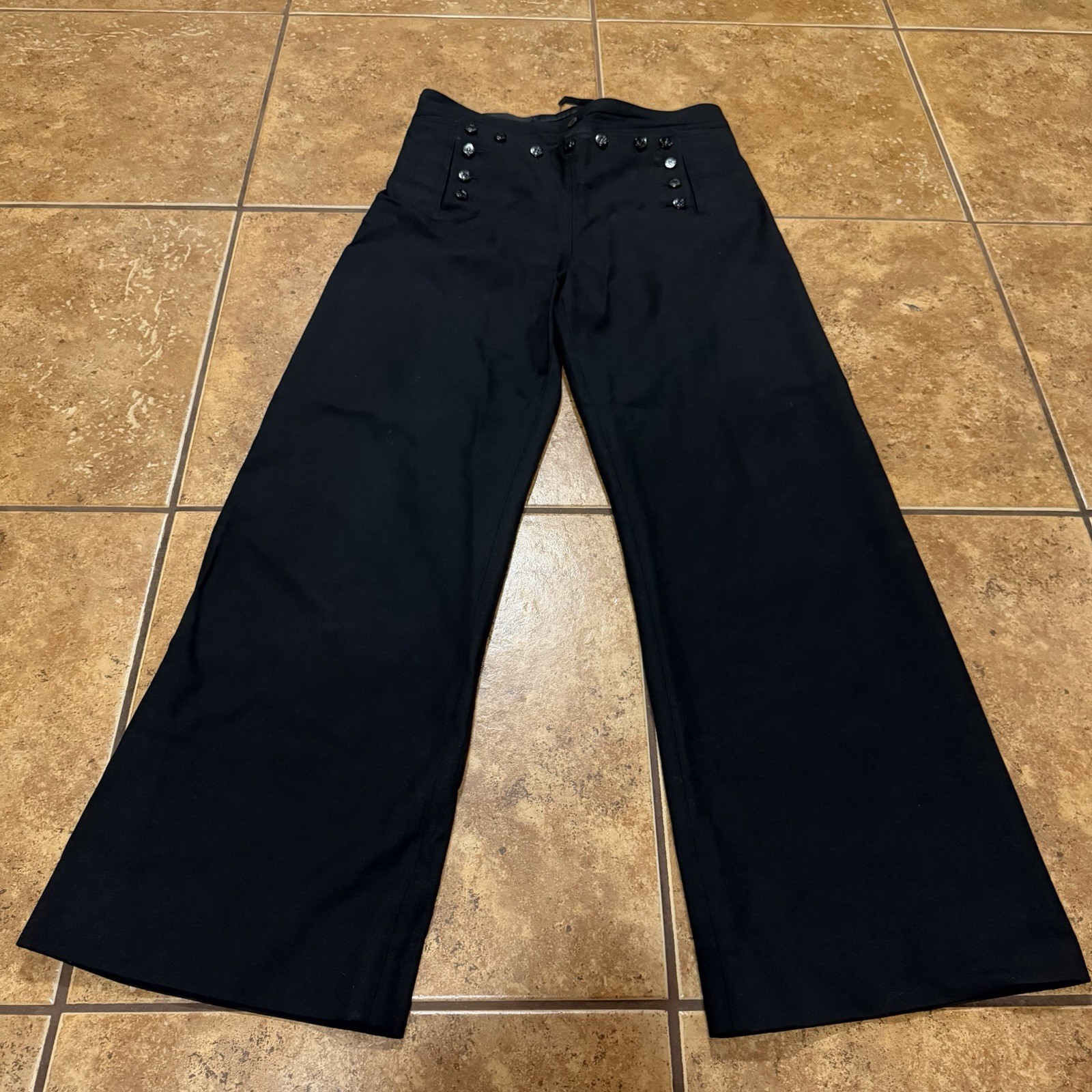 VTG US Navy Sailor Pants Blue Wool Crackerjack Naval Factory 13 Button