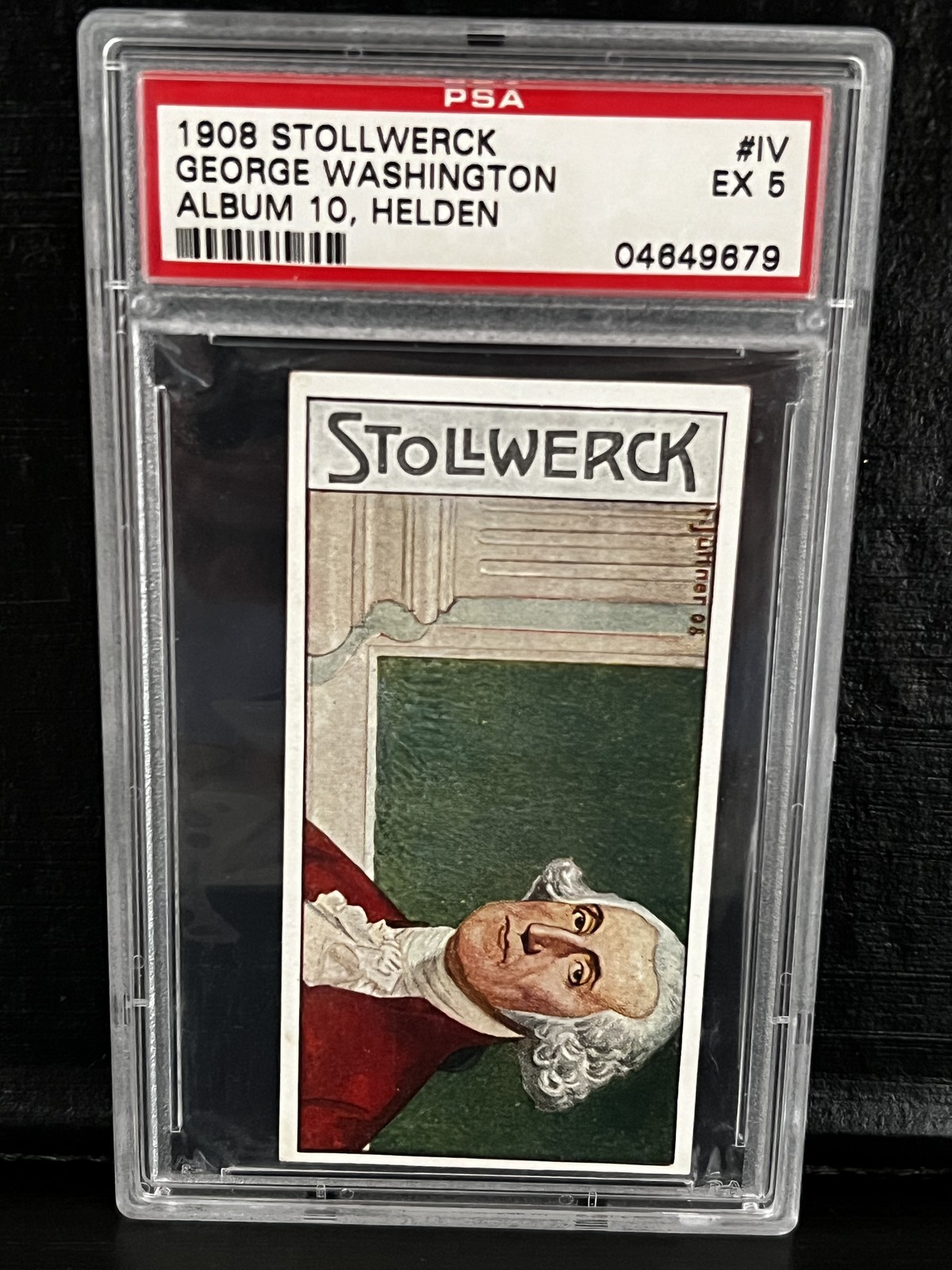 1908 Historical Figures Stollwerck Album 10, Helden George Washington #IV 5 PSA