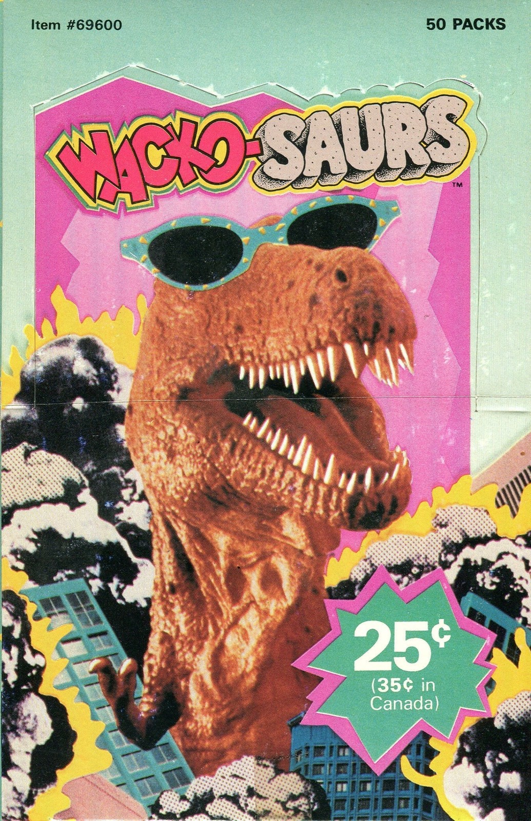 Dinosaurs Wacko-Saurs Series 1 Vintage Sticker Card Box 50 Packs Zoot 1987