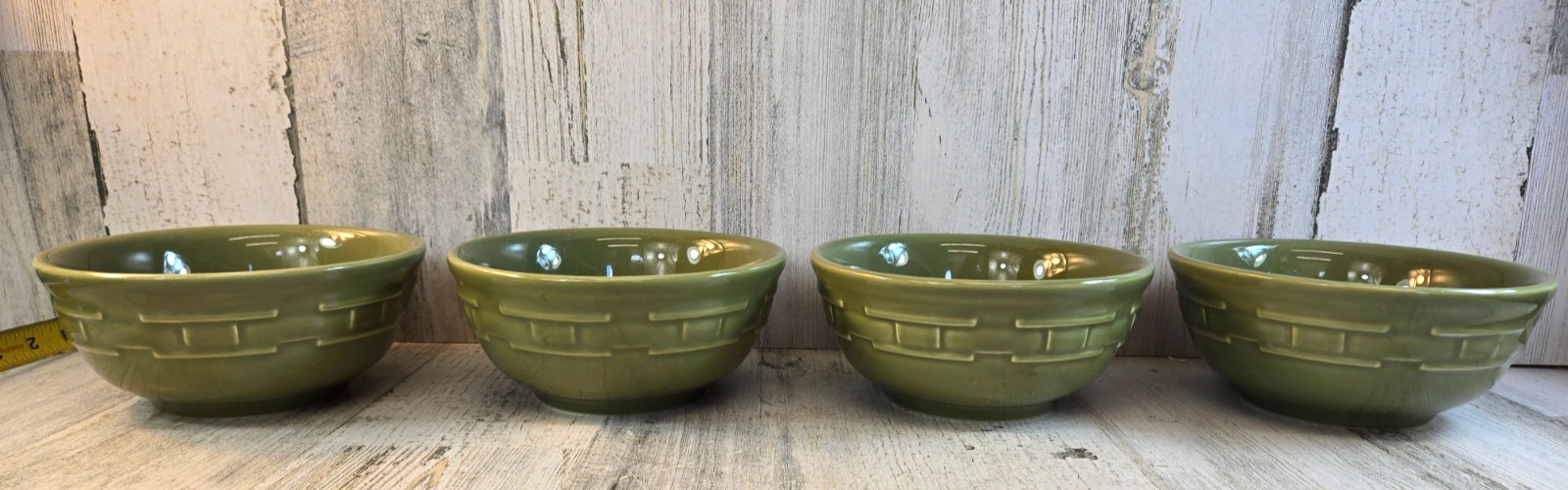 Longaberger Pottery Woven Traditions 4 Soup/Cereal Bowls 5 7/8\