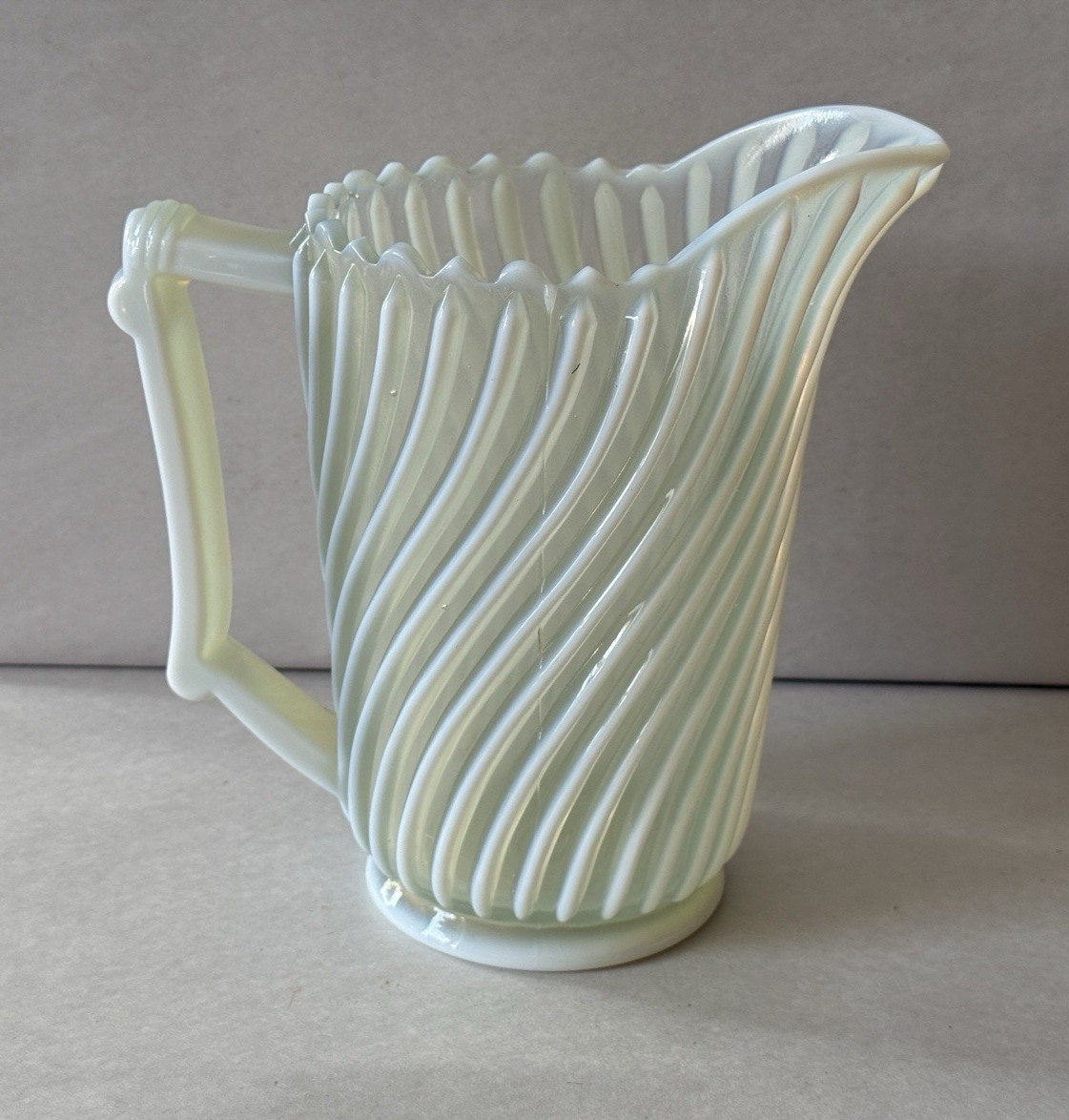 Antique EAPG White Beatty Swirl Water Pitcher 1890s Very Good Condition
