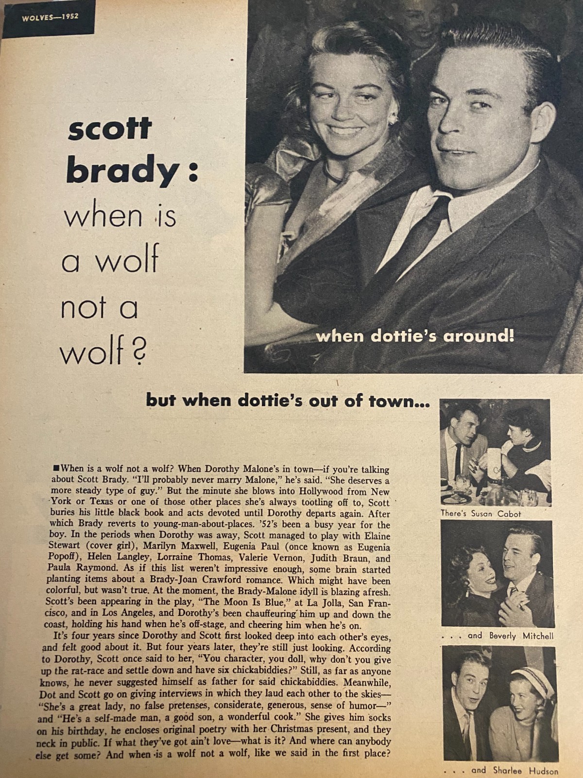 Scott Brady, Full Page Vintage Pinup
