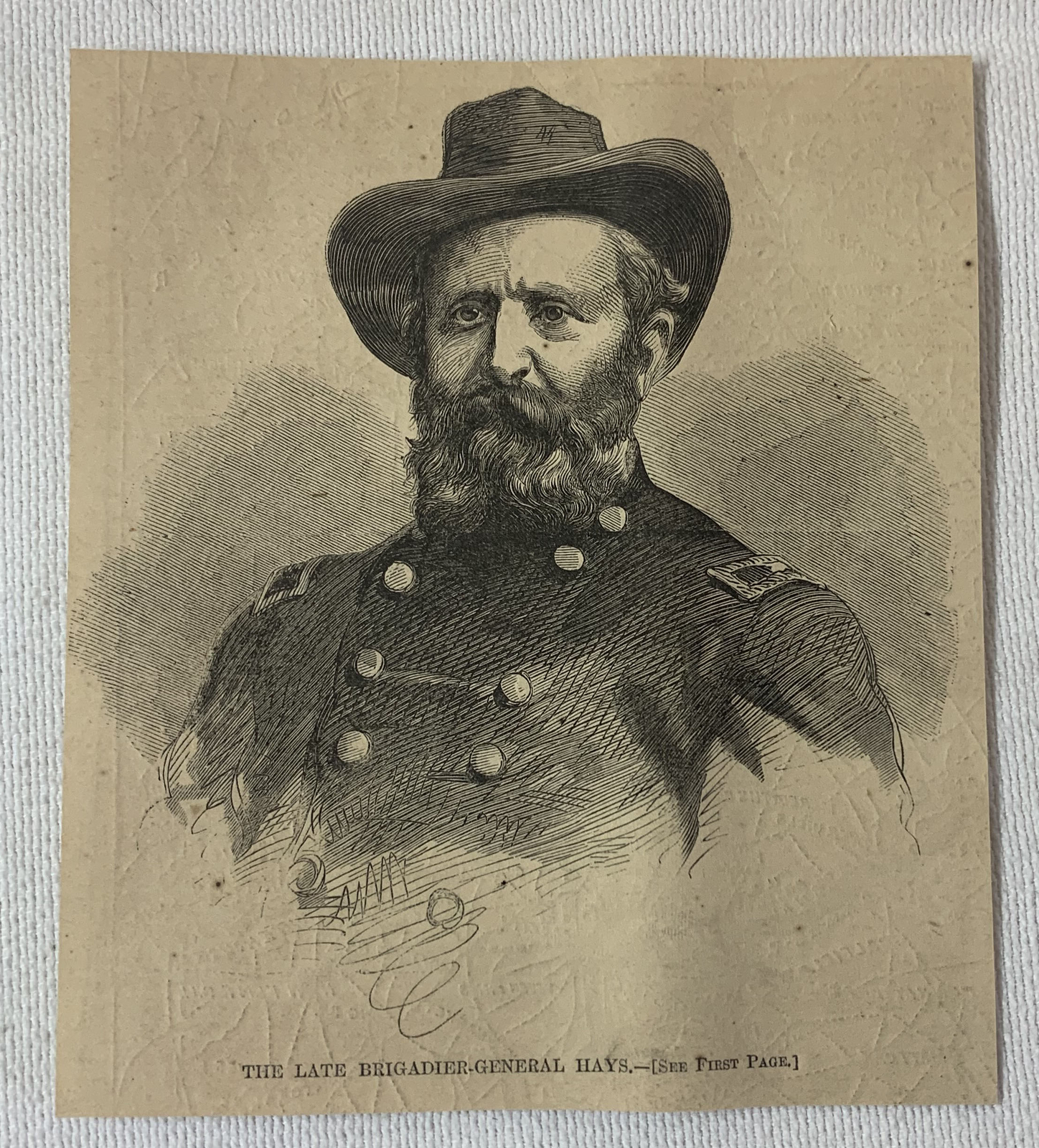 1864 magazine engraving~ BRIGADIER GENERAL ALEXANDER HAYS
