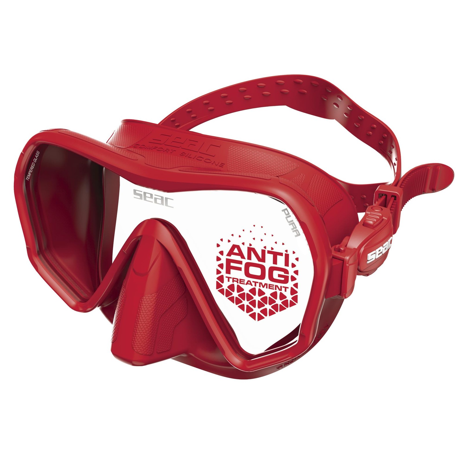 SEAC Pura – Frameless Single-Lens Dive Mask Freediving & Scuba Diving, Red