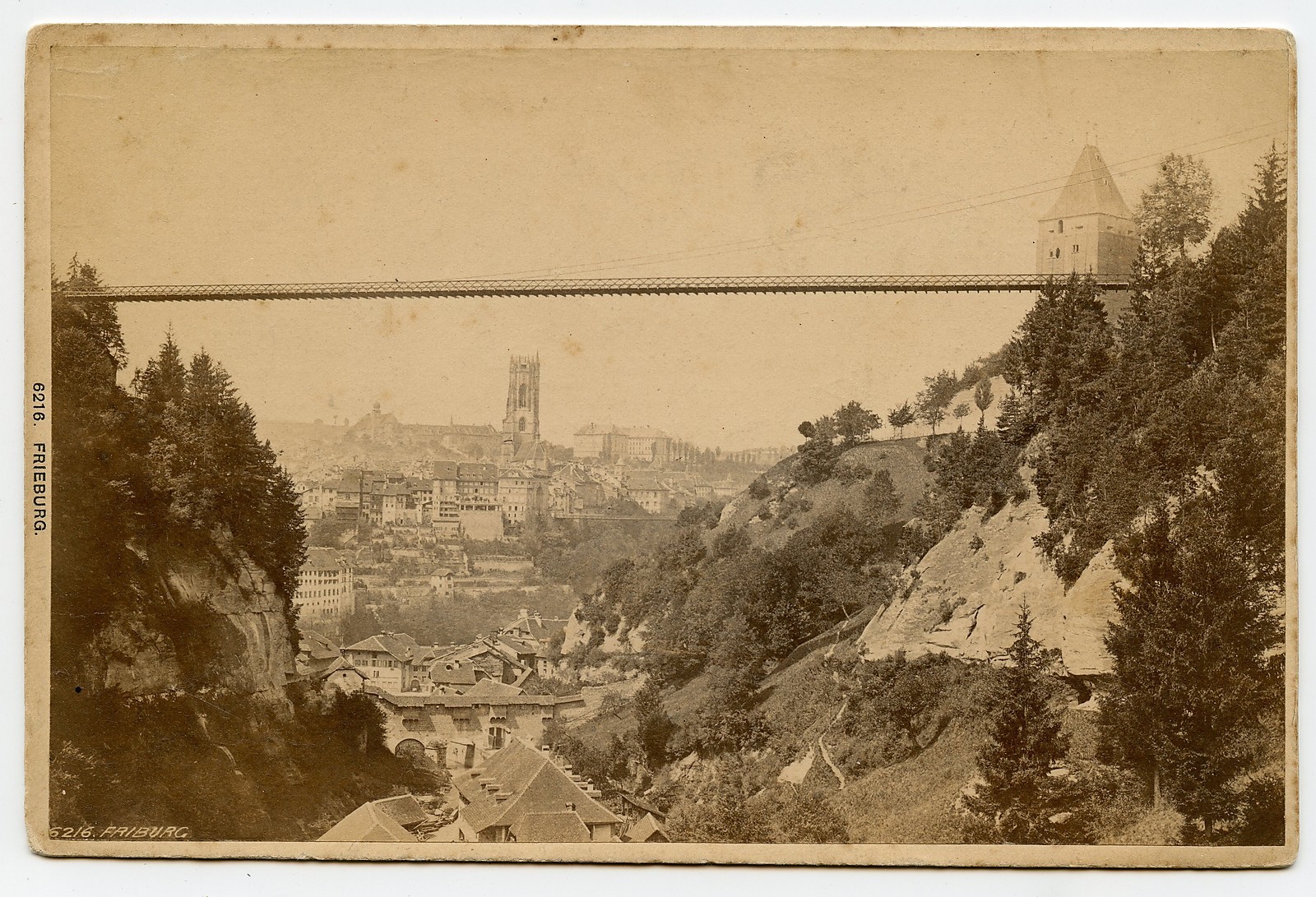 The Bridge of Fribourg, Switzerland, Vintage  Original Photo