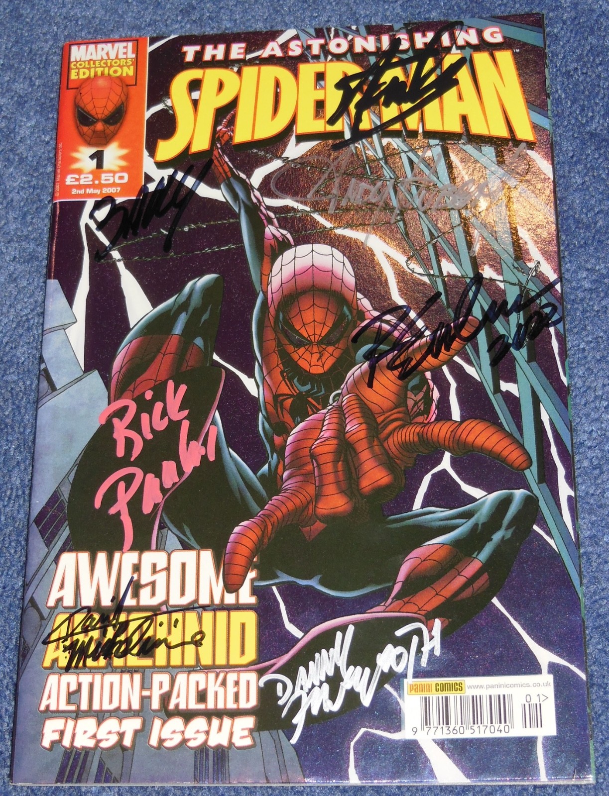 ASTONISHING SPIDER-MAN #1~SIGNED STAN LEE-KUBERT~BAGLEY~EMBERLIN~UK~COA~VENOM ASTONISHING SPIDER-MAN #1~SIGNED STAN LEE-KUBERT~BAGLEY~EMBERLIN~UK~COA~VENOM