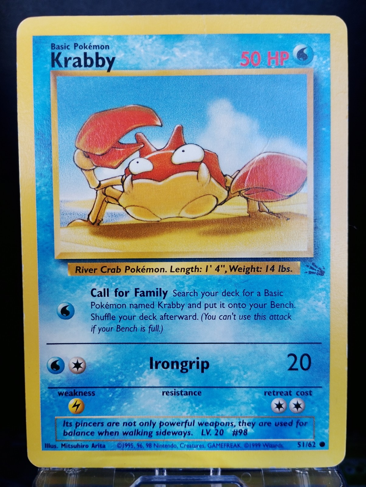 Pokemon Krabby 51/62 Fossil Edition WOTC Vintage EN