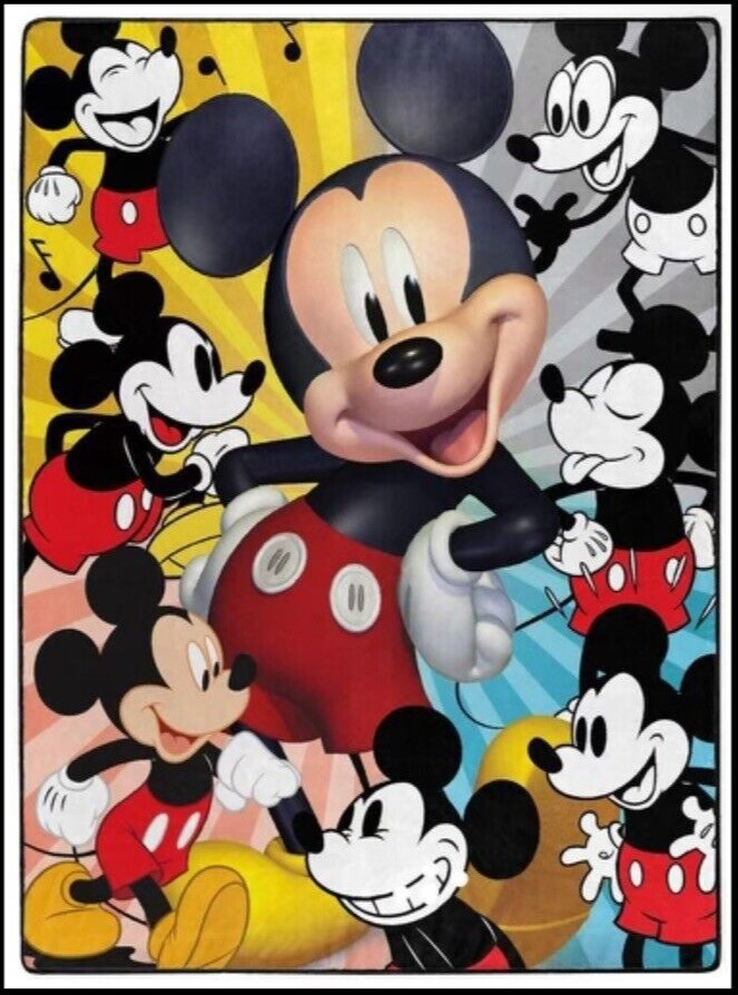 Disney “Mickey Mouse” Raschel  Twin Size Blanket 60x80 