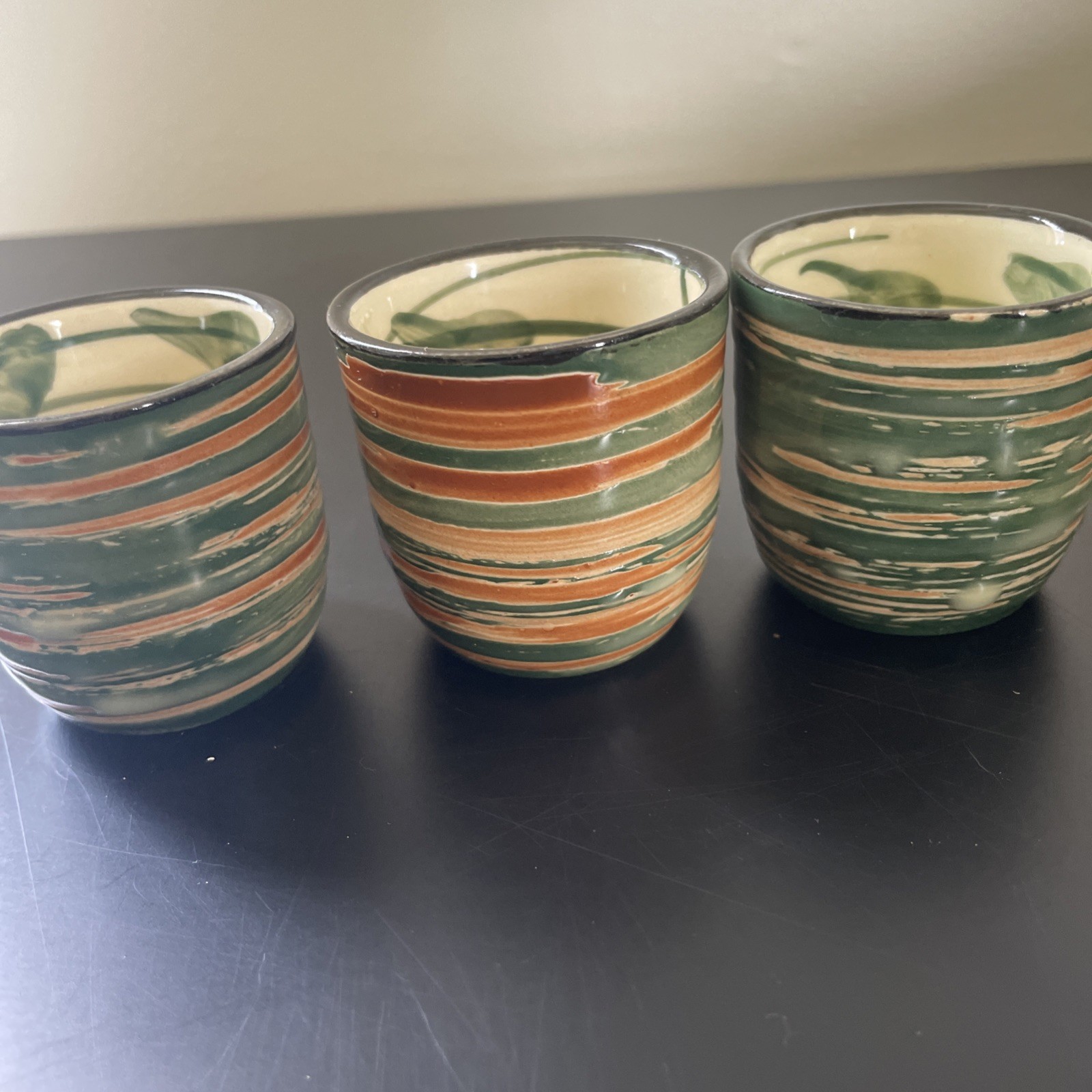 Wheel Thrown Handmade Ceramic Stoneware Shot Glasses Set Of 3 Pottery