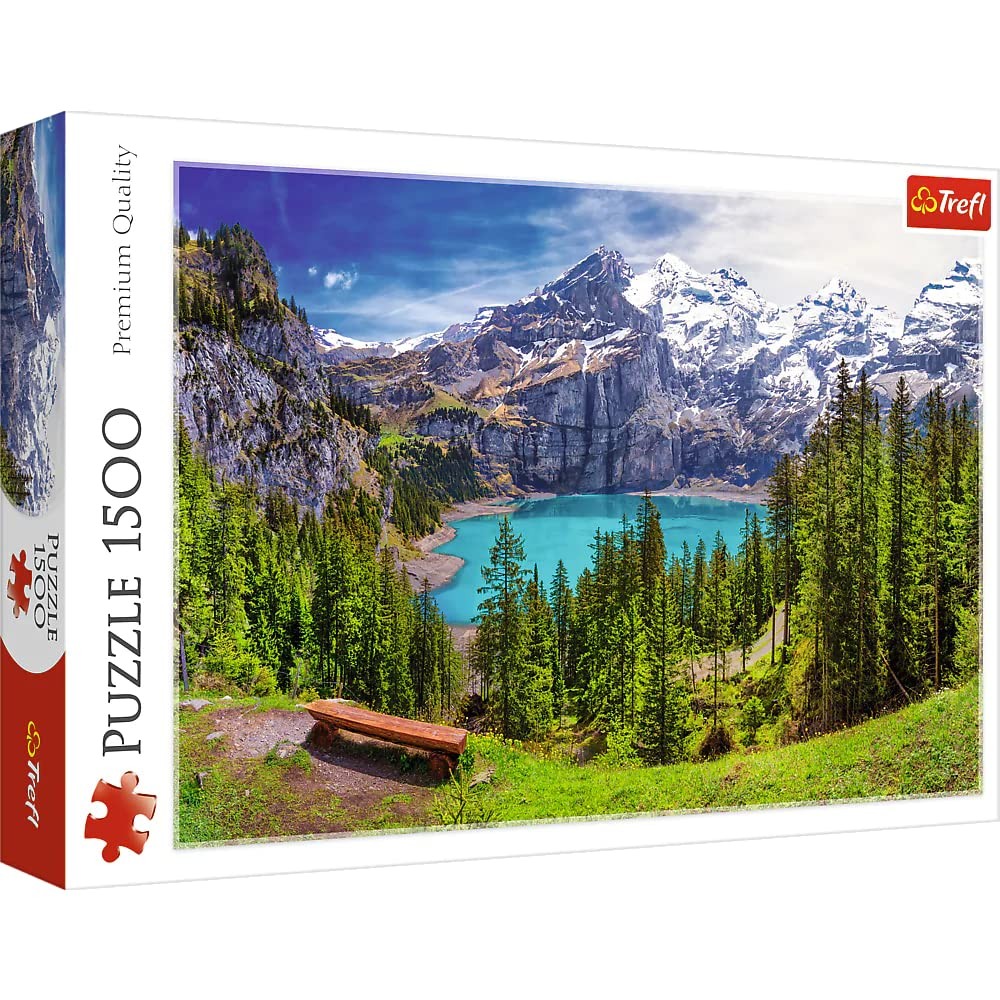 Trefl Lake Oeschinen Alps Switzerland 1500 Piece Jigsaw Puzzle Red 33X23 Print Trefl Lake Oeschinen Alps Switzerland 1500 Piece Jigsaw Puzzle Red 33X23 Print
