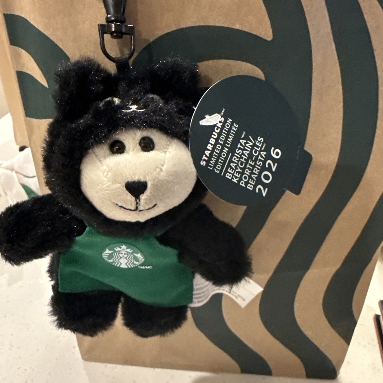 Starbucks Barista Bear Keychain In Kitty Costume Brand New Fall Limited Edition