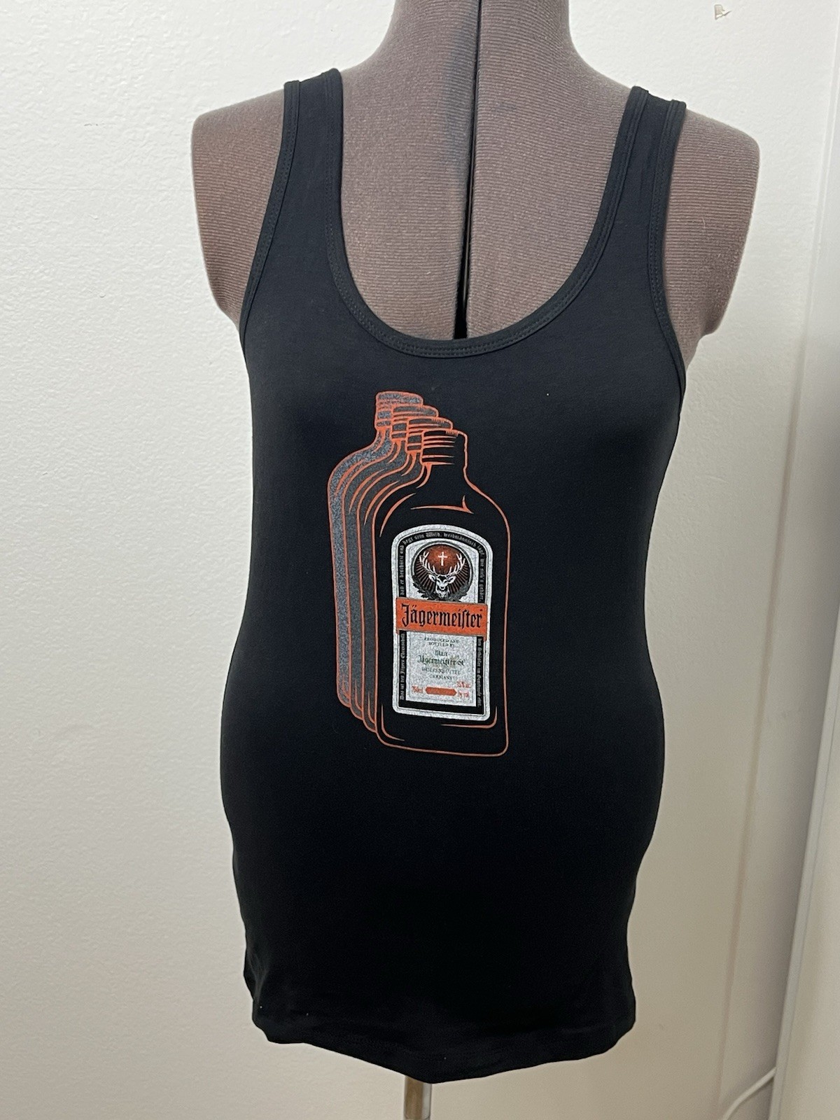 Jägermeister Tank top Womens Small Black Bottle Logo Top 100% Cotton NEW