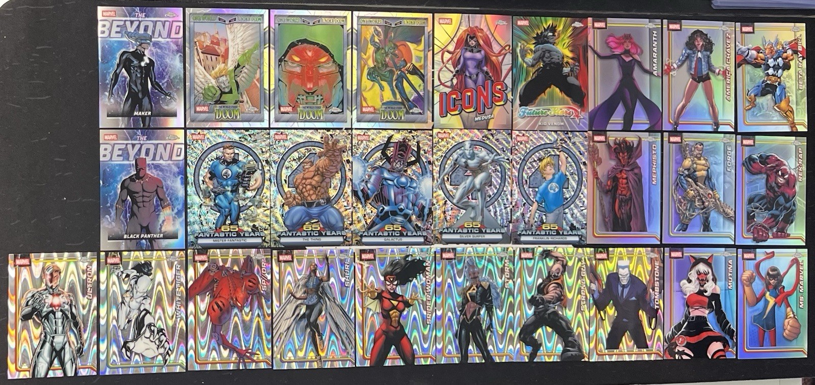 Lot (28) 2026 Topps Chrome Marvel Inserts (12) RayWave (8) Refractor (8)