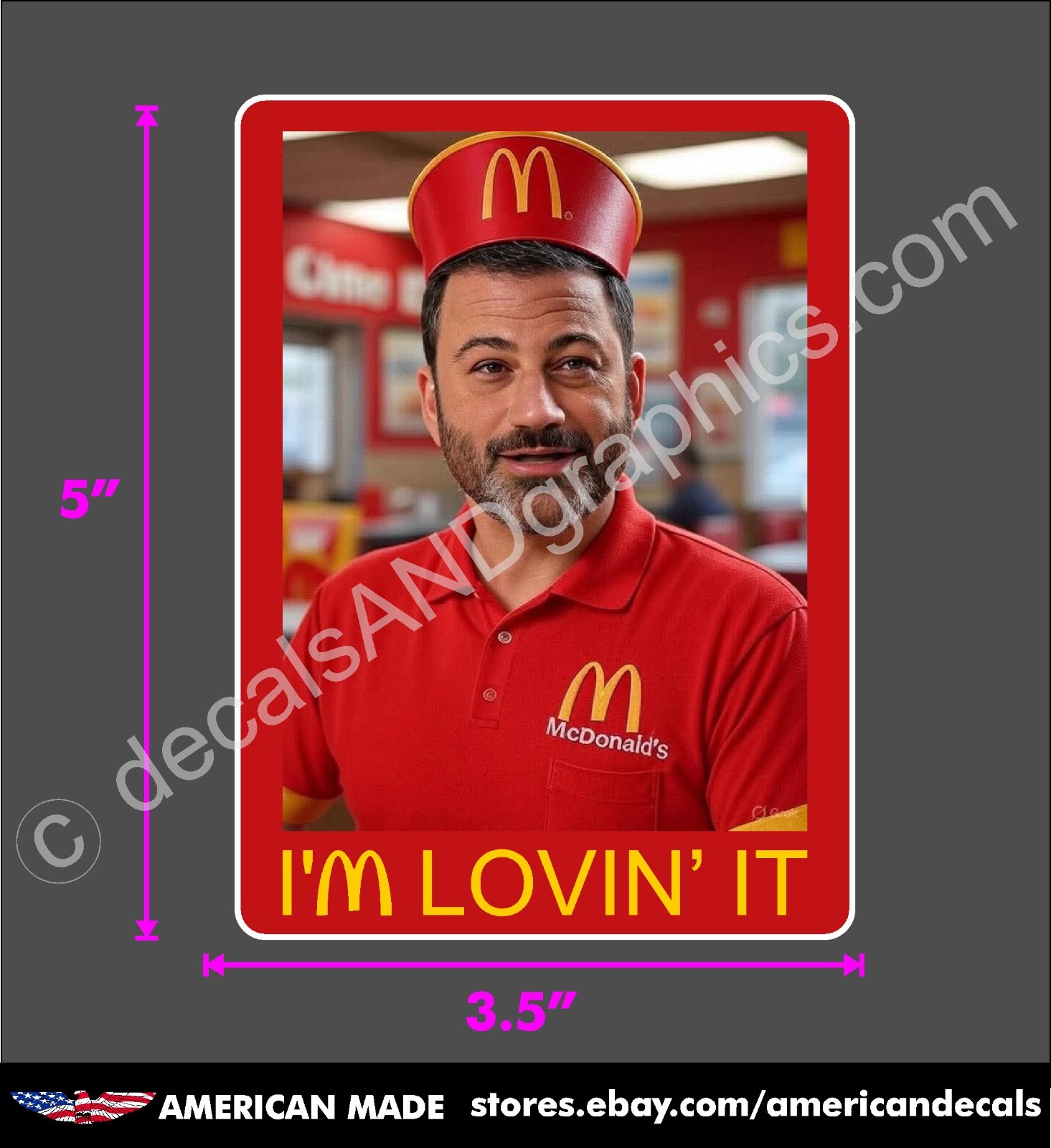 JIMMY KIMMEL MC LOVIN\'  MAGA STICKER DECAL WINDOW BUMPER