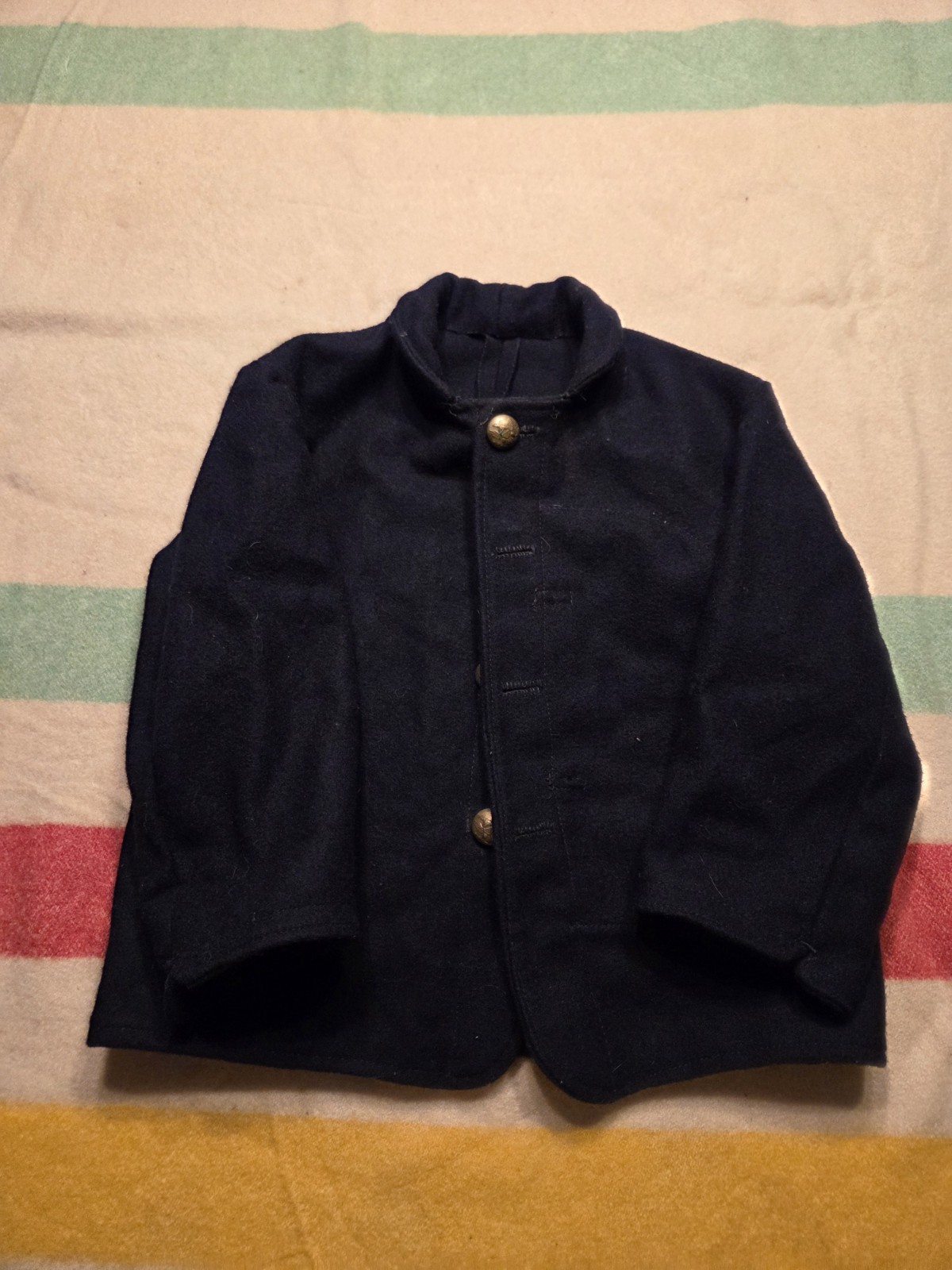 Childrens US Civil War Sack Coat & Shirt ( Approx 5T), Hat And Knit Goods Lot. Childrens US Civil War Sack Coat & Shirt ( Approx 5T), Hat And Knit Goods Lot.