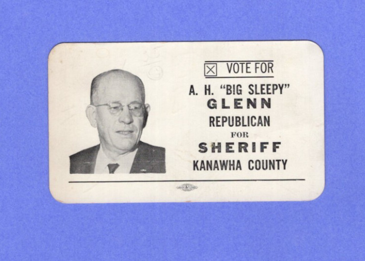 1940s West Virginia Sheriff Election Campaign Card For A H \
