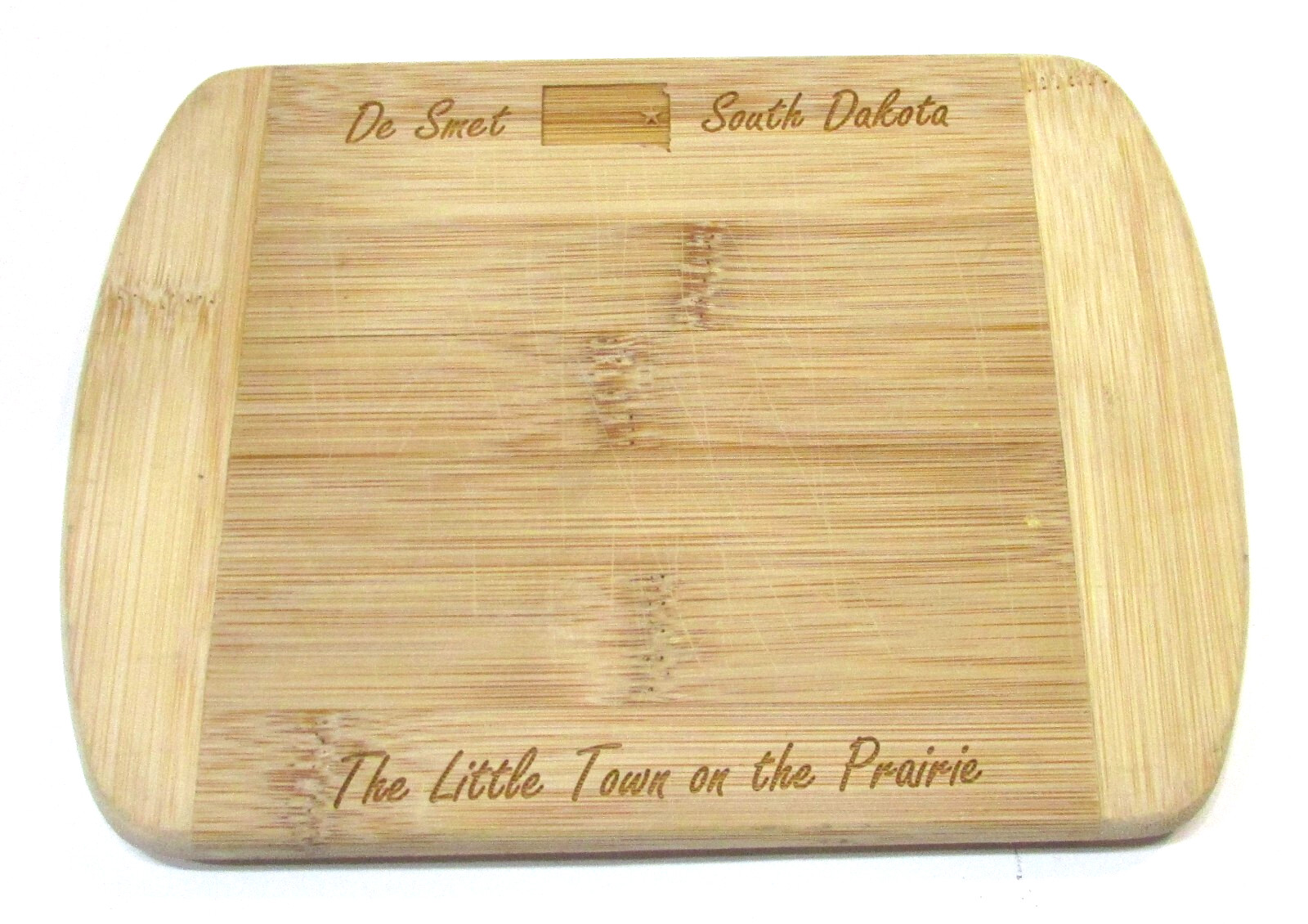 Vintage De Smet SD South Dakota Little Town on Prairie Small Wood Cutting Board