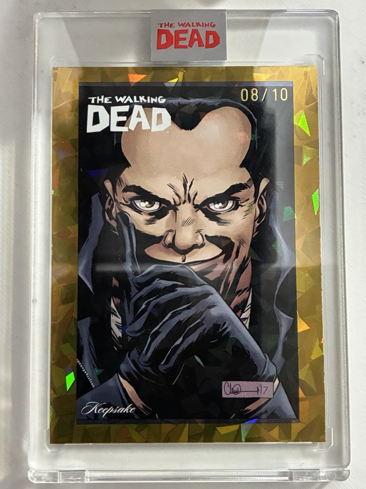 2026 Keepsake Walking Dead Spotlight Negan Gold /10 Adlard Art #08/10