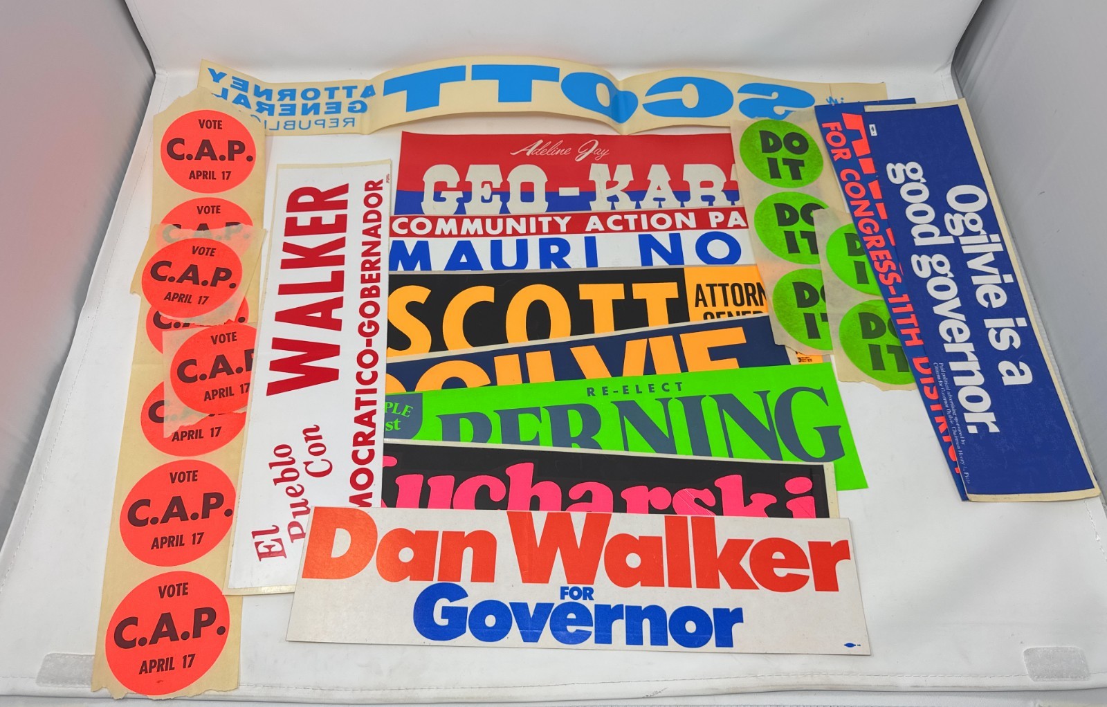 Vintage '60s - '80s Political Bumper Stickers Unused
