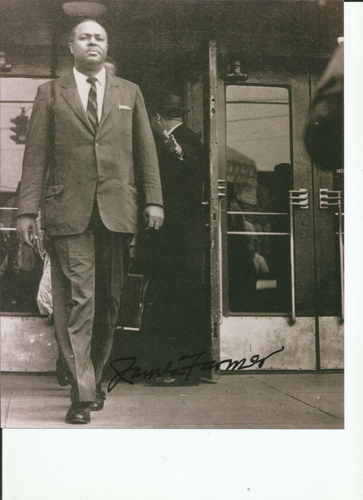 Beautiful 8x10 signed photo of James Farmer, civil rights hero  Near mint RARE