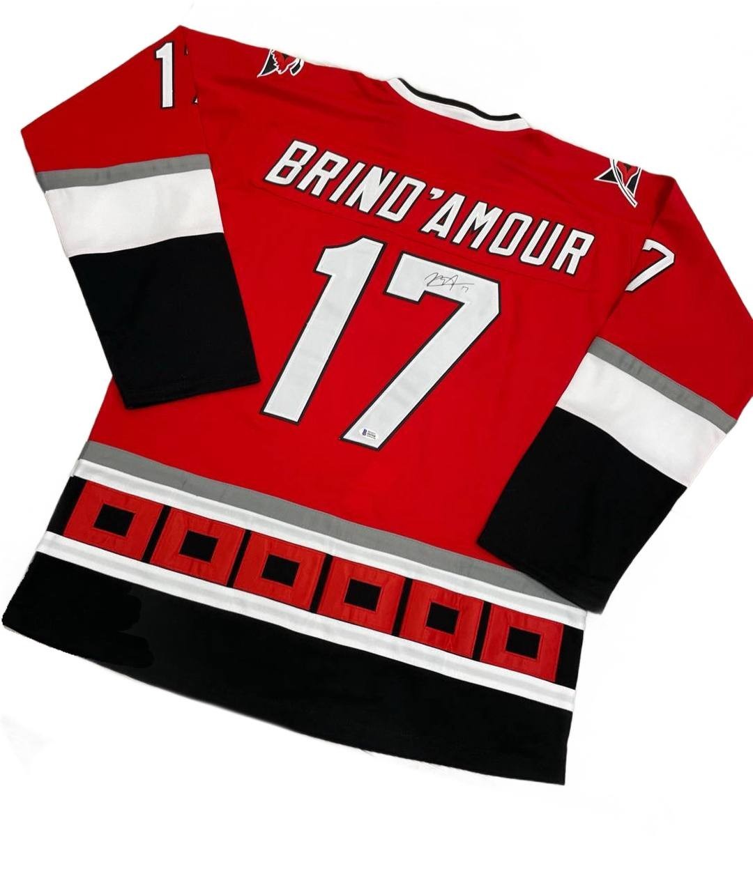 Carolina Hurricanes Rod Brind'Amour #17 Authentic NHL Hockey Jersey Red BAS COA