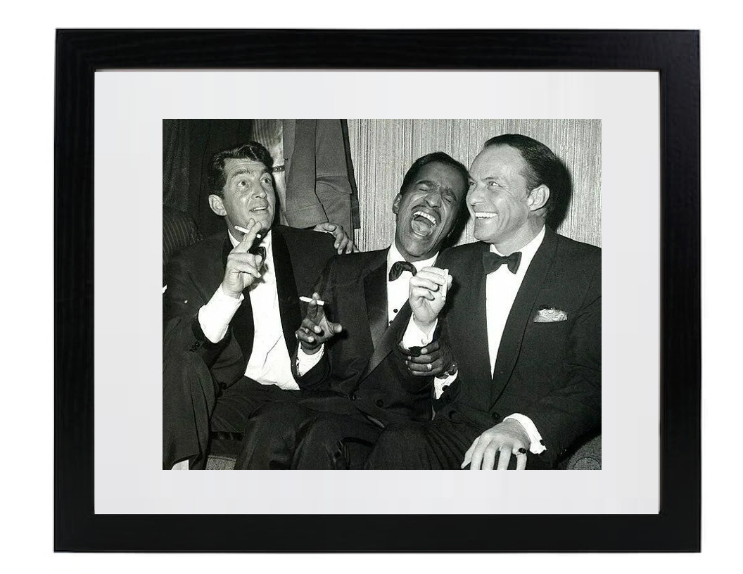 The Rat Pack Frank Sinatra Dean Martin Sammy Davis Matted & Framed Picture Photo