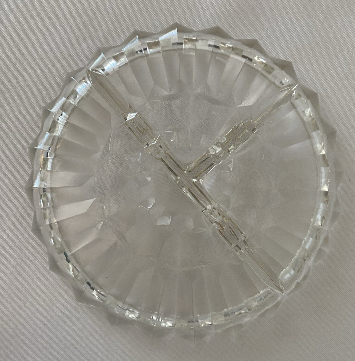 Vintage Clear Glass Divided Relish Tray Candy Dish 3 Sections 7