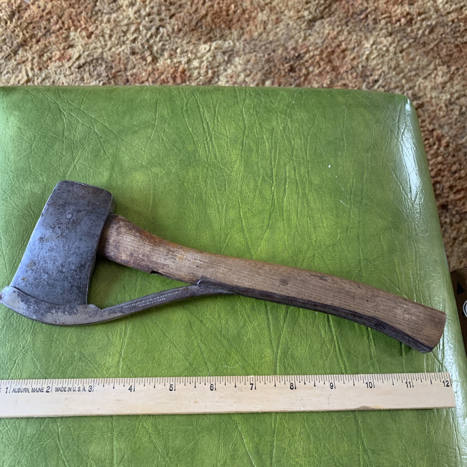 Very Early WL Marble Safety Axe Hatchet Marbles Gladstone Mi Antique Camp Pin