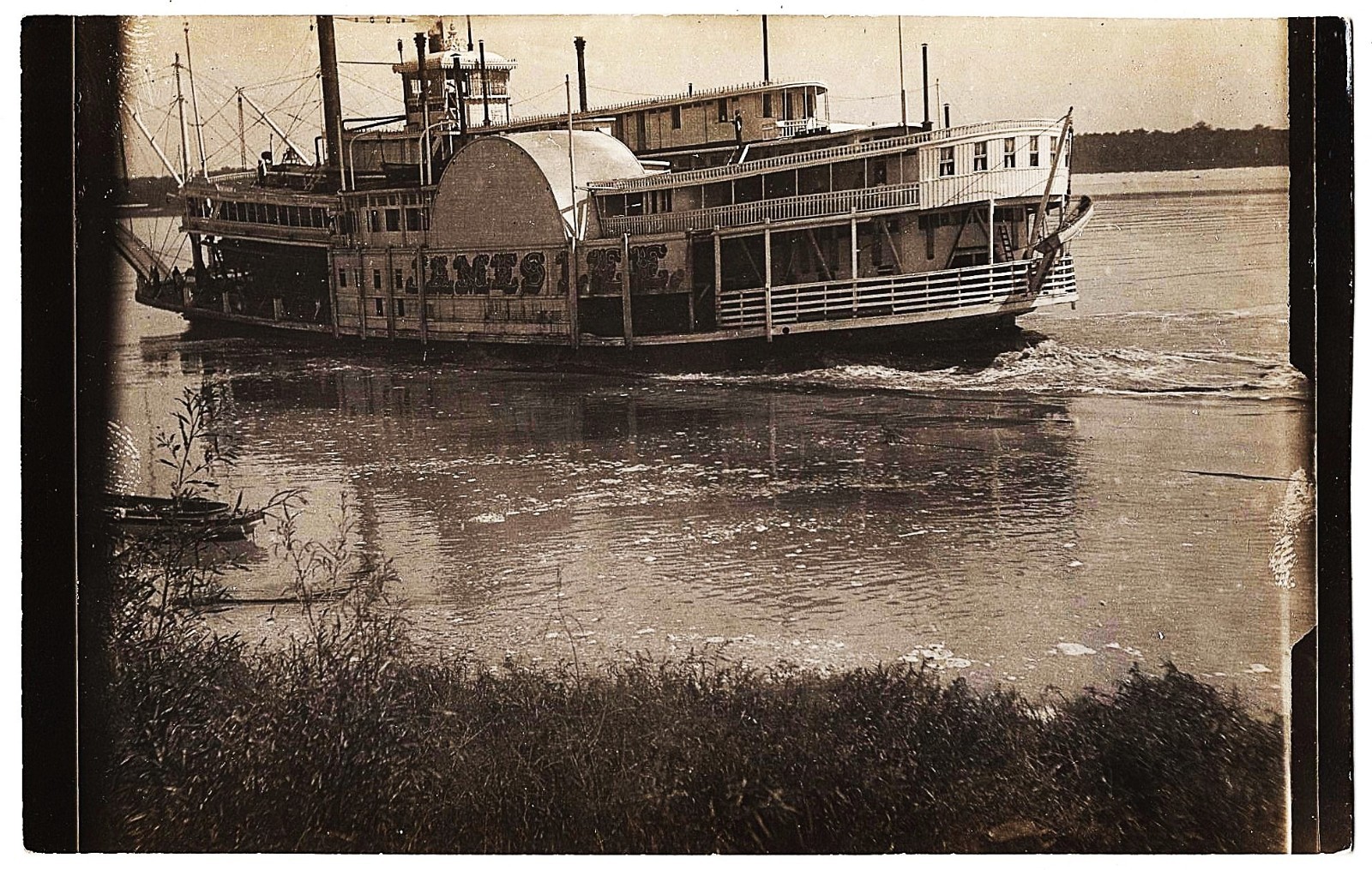real photo James Lee Mississippi River Boat steamer boat antique postcard RPPC
