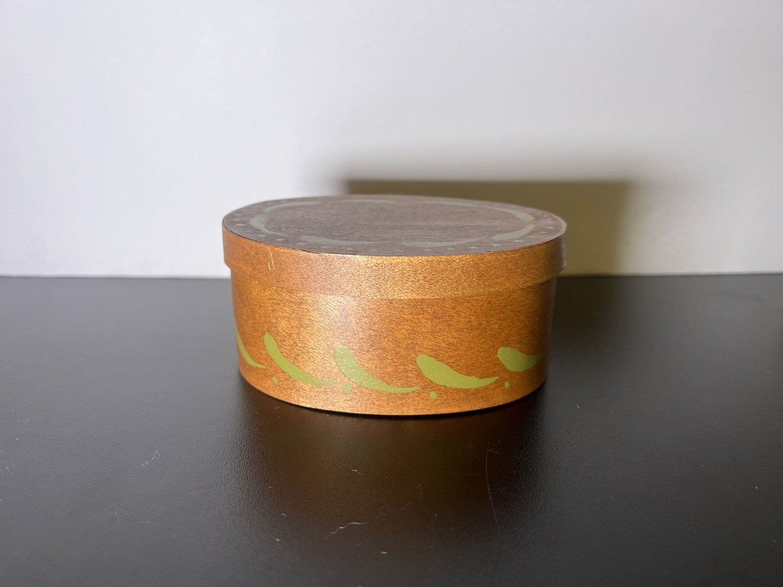 Vintage Wooden Oval Shaker Style Box Hand Painted Jalapeños