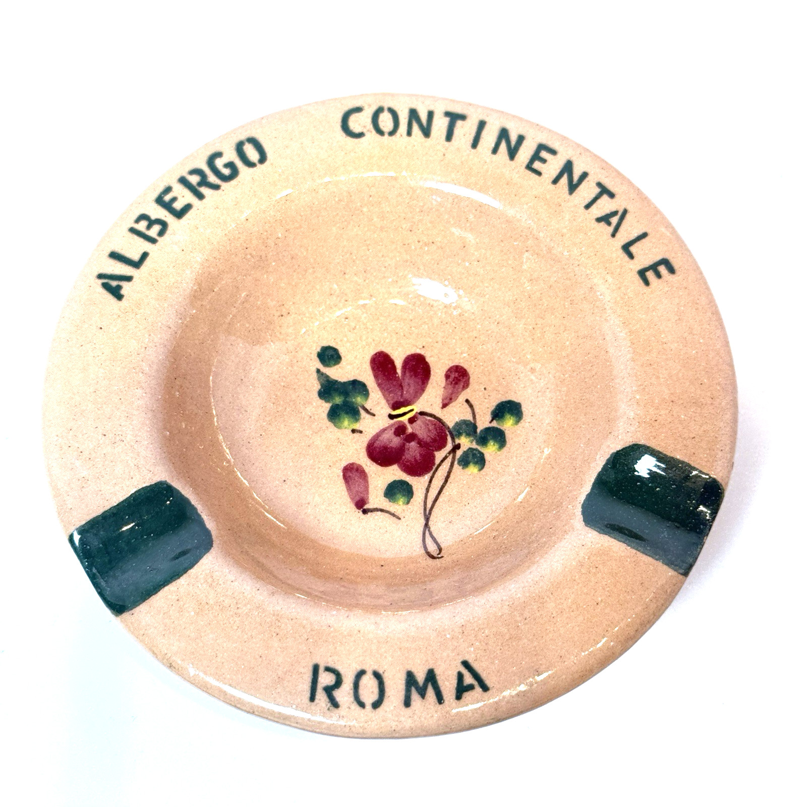 Rare Vintage Albergo Continentale Rome Roma Italy Hotel Trinket Dish Ashtray