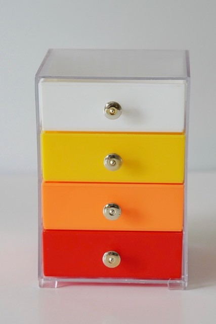 Vintage 1970s Liu Lia Plastic Mini 4 Drawers Desk Organizer Hong Kong Retro