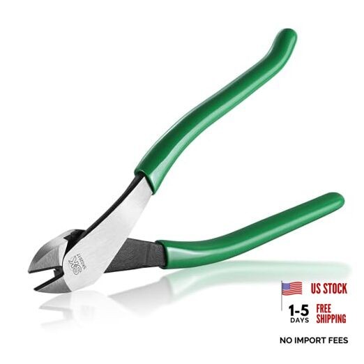 9-Inch Angled Diagonal Pliers, Heavy Duty Side Cutters, 2-Piece Pliers Set