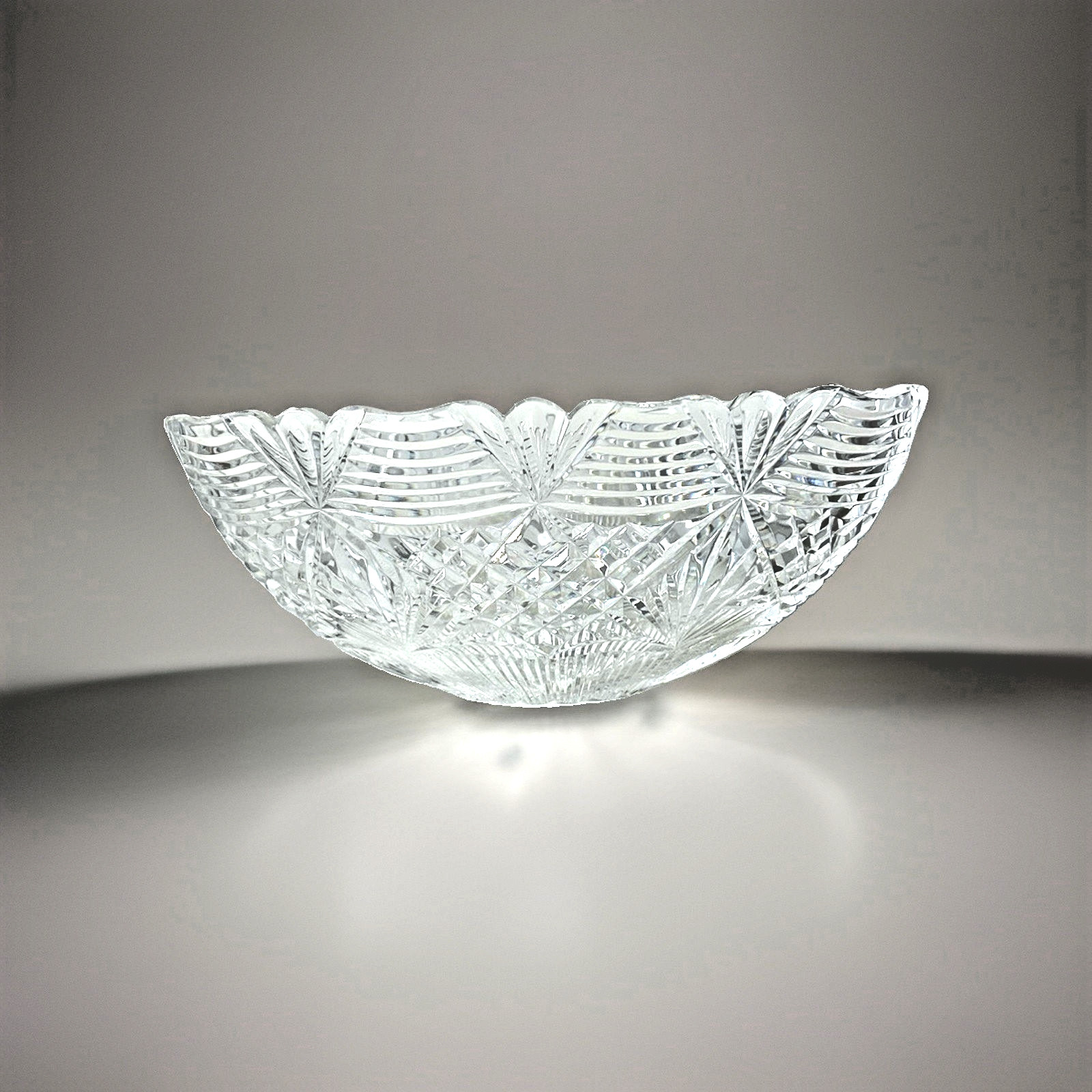 VTG Waterford Crystal Master Cutter Boat Bowl Centerpiece Boat Bowl 292-213 COA