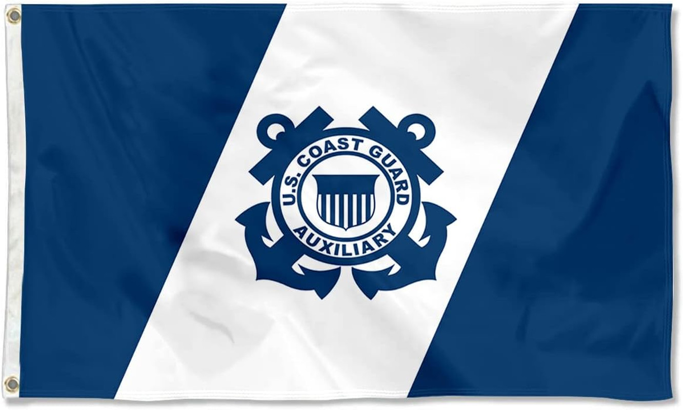 United States US COAST GUARD AUXILIARY Flag 3X5 Ft Vivid Color Double
