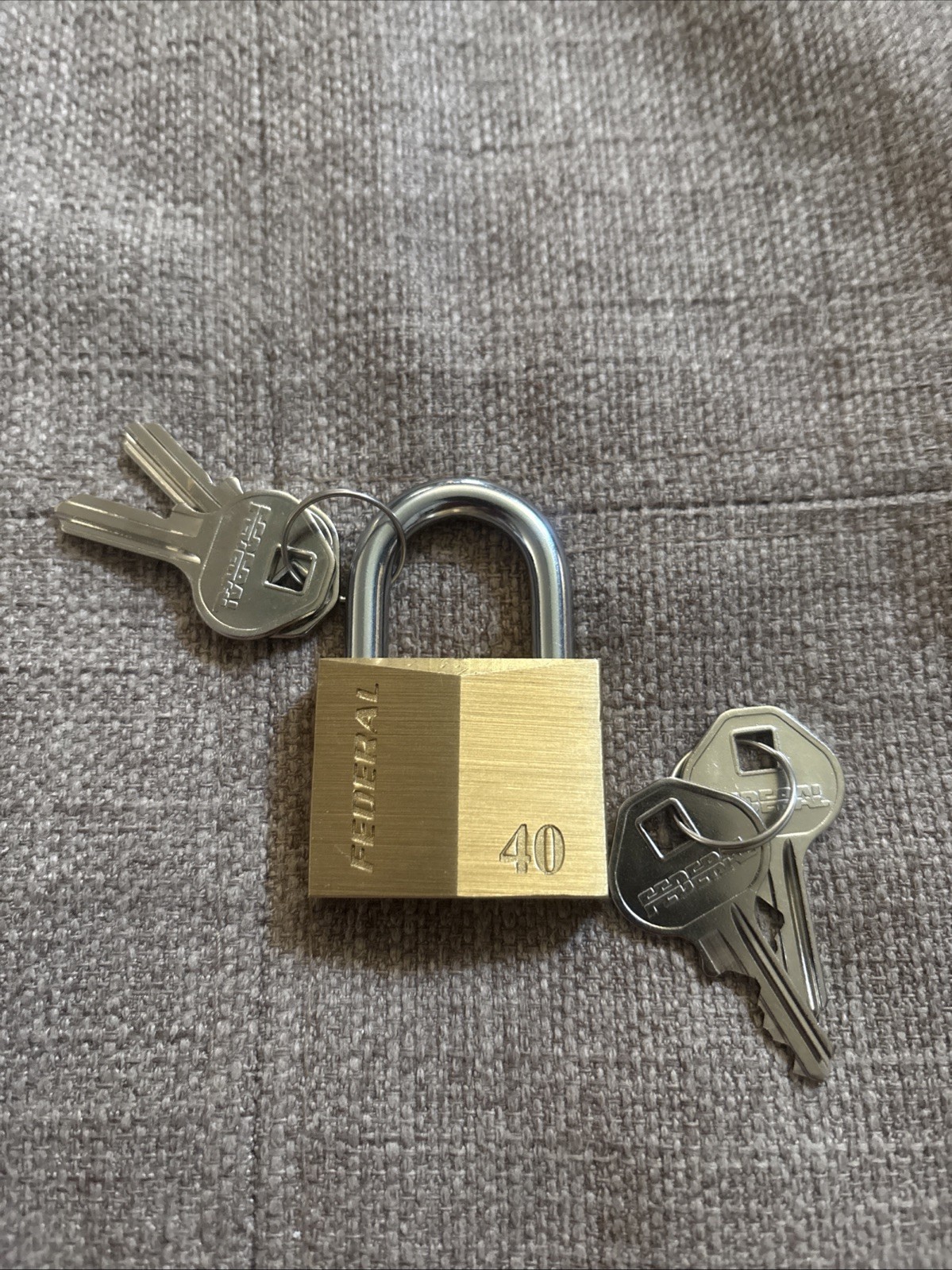 Federal 40 Lock Brass Padlock w/ 2 Keys Cut Away Lock NEW 🔐
